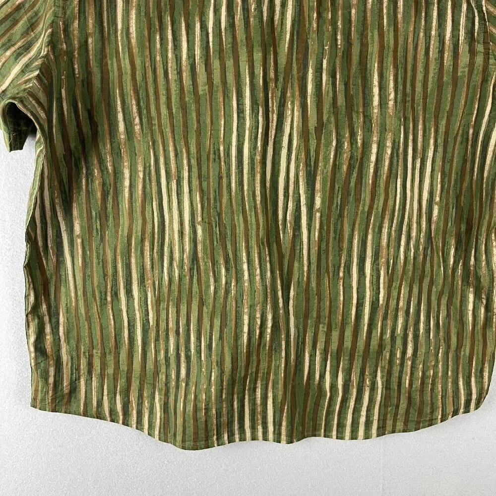 Banana Republic Shirt Mens XL Slim Fit Organic‎ Cotton Button Up Striped Eco NWT